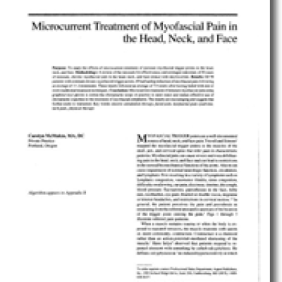 Image for Microcurrent Treatment of Myofascial Pain in the Head, Neck, and Face