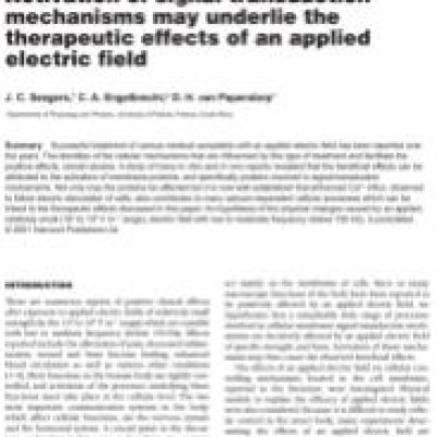 Image for Activation of Signal-Transduction Mechanisms May Underlie the Therapeutic Effects of an Applied Electric Field