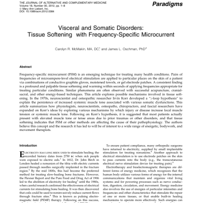 Image for Visceral and Somatic Disorders: Tissue Softening with Frequency Specific Microcurrent
